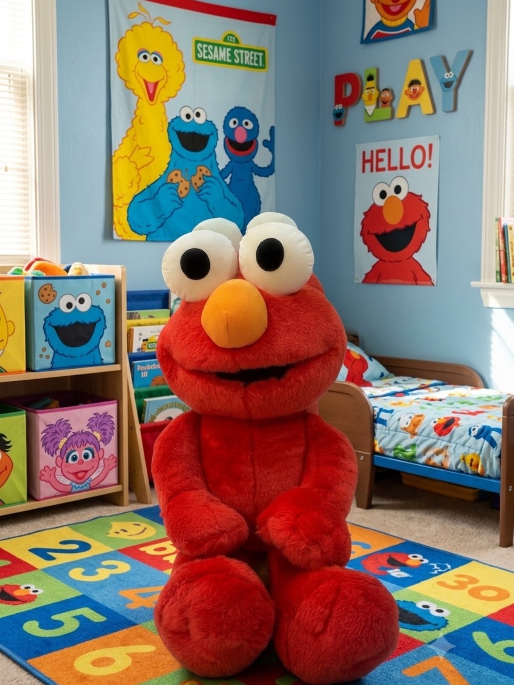 2002 Fisher Price “Tickle Me Elmo” Plush 28" L Works Jumbo Sesame St.